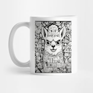 Cartoon Alpaca Graffiti #1 Mug